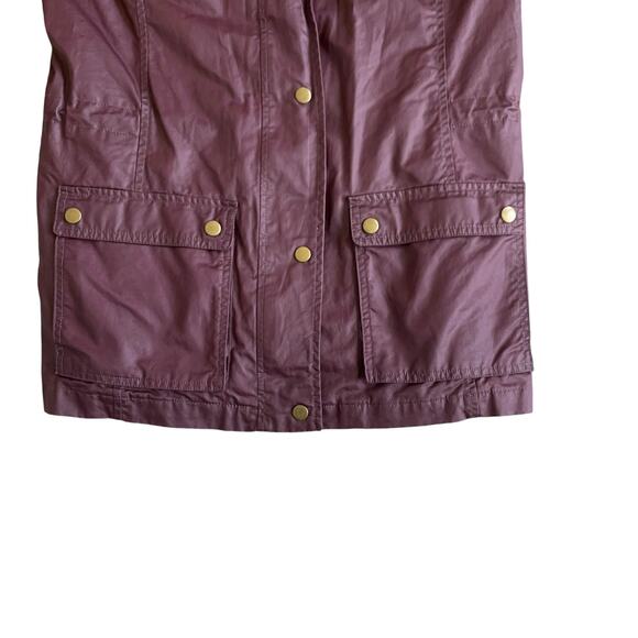 BANANA REPUBLIC Womens Utility Jacket Size M Waxed Coated Canvas Burgundy VTG - Picture 14 of 16